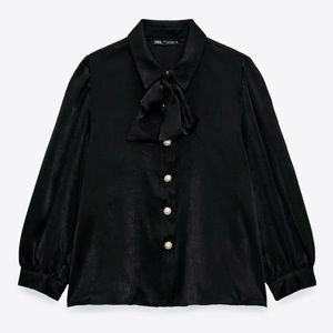 NWOT Zara Silk Button Down Blouse